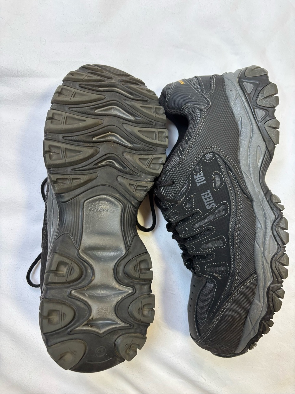 Skechers Men's Black and Gray Athletic Safety Sneakers - Picture 5 of 8